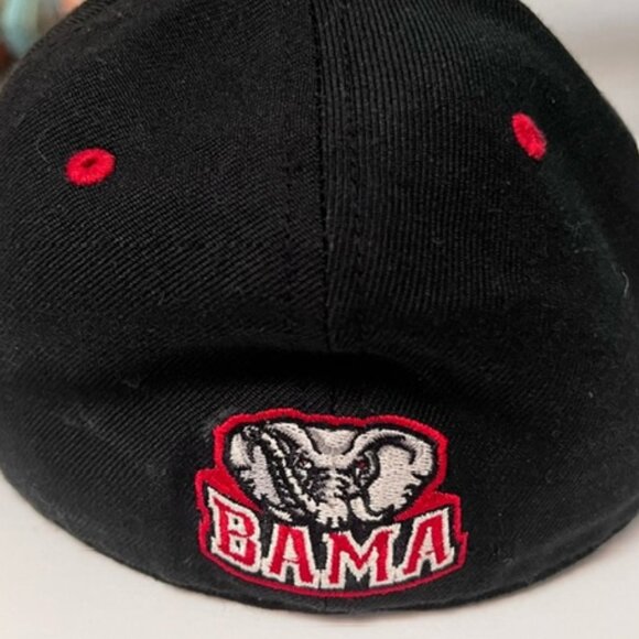 Top of the World Black w/Red Alabama "BAMA" NCAA men's Hat Memory-Fit size 7 1/4 - Picture 6 of 9